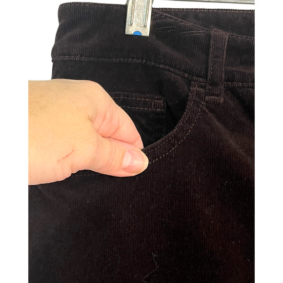 Chaps Sz 10 Corduroy Pants 5 Pocket Jeans Style 34x29 Straight Leg Dark Brown - Picture 5 of 8